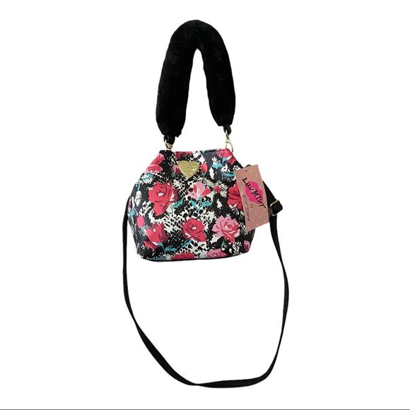 Betsey Johnson Floral Bucket Tote Crossbody NWT - Picture 2 of 10